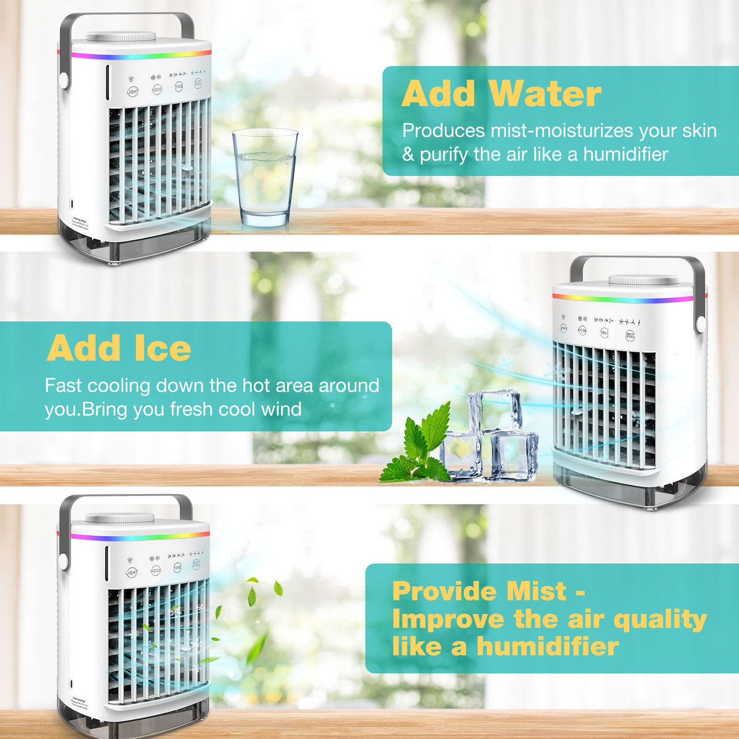 4-Speed ​​Portable Electric Air Conditioner (USB)