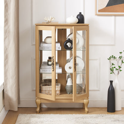 Armoire à double porte avec portes vitrées trempées.