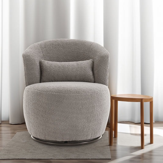 Grey swivel accent chair