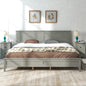 Modern Grey Solid Wood King Platform Bed