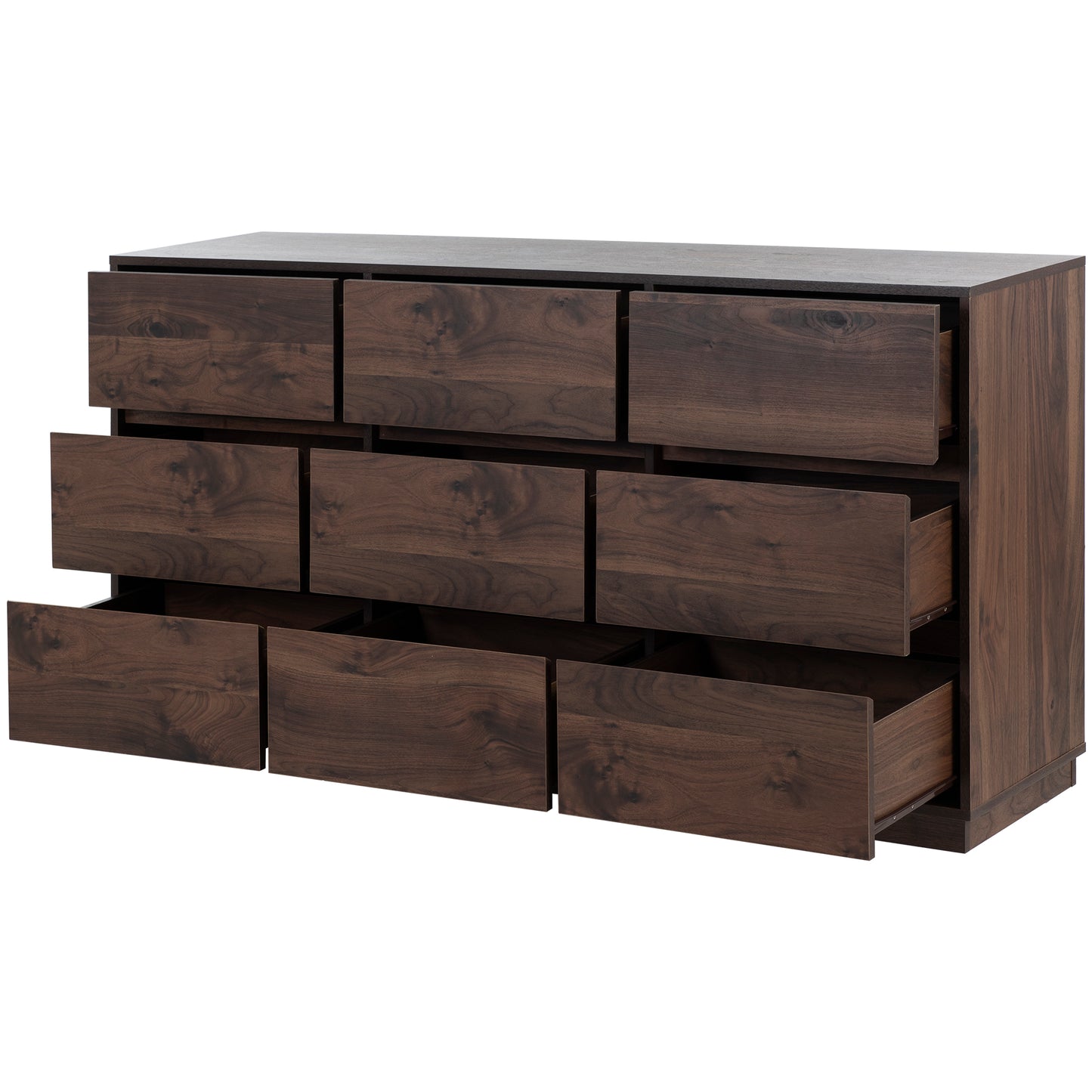 Robe de tiroir moderne du milieu du siècle 9 Dresser, Dark Brown