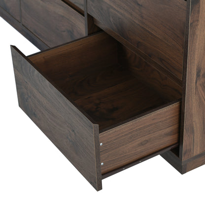 Robe de tiroir moderne du milieu du siècle 9 Dresser, Dark Brown