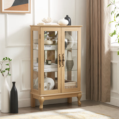 Armoire à double porte avec portes vitrées trempées.