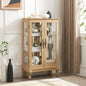 Armoire à double porte avec portes vitrées trempées.