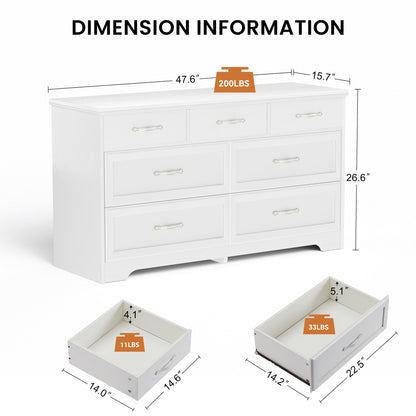 7-drawer chest of drawers.