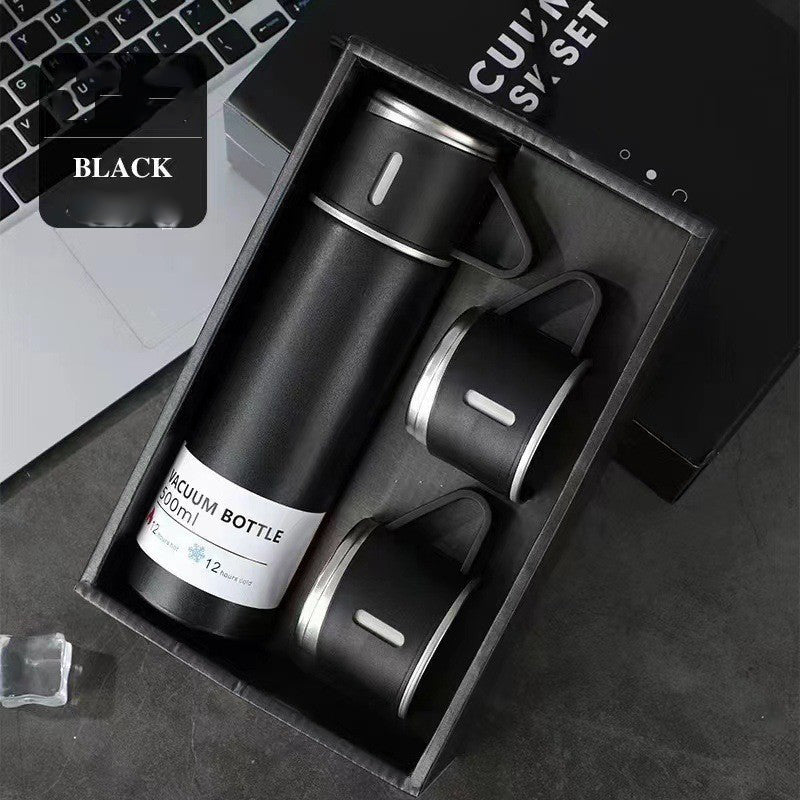 Coffret de tasses portable en acier inoxydable à trois couvercles