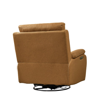 Electric adjustable leather armchair