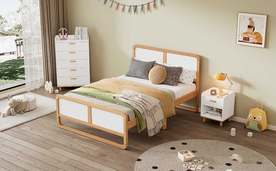 Cama de plataforma de madera maciza (Queen)