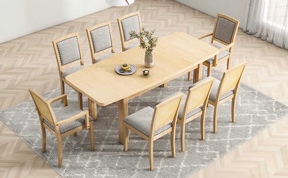 Juego de mesa de comedor extensible (9 piezas)