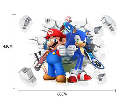 Autocollant mural (Mario et Sonic)