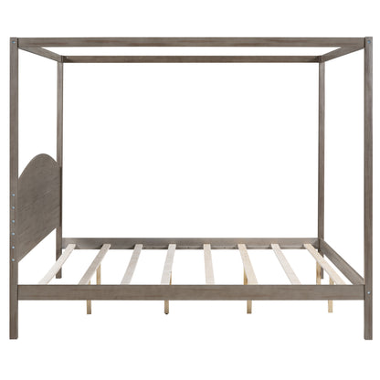 King Size Canopy Platform Bed with Headboard.