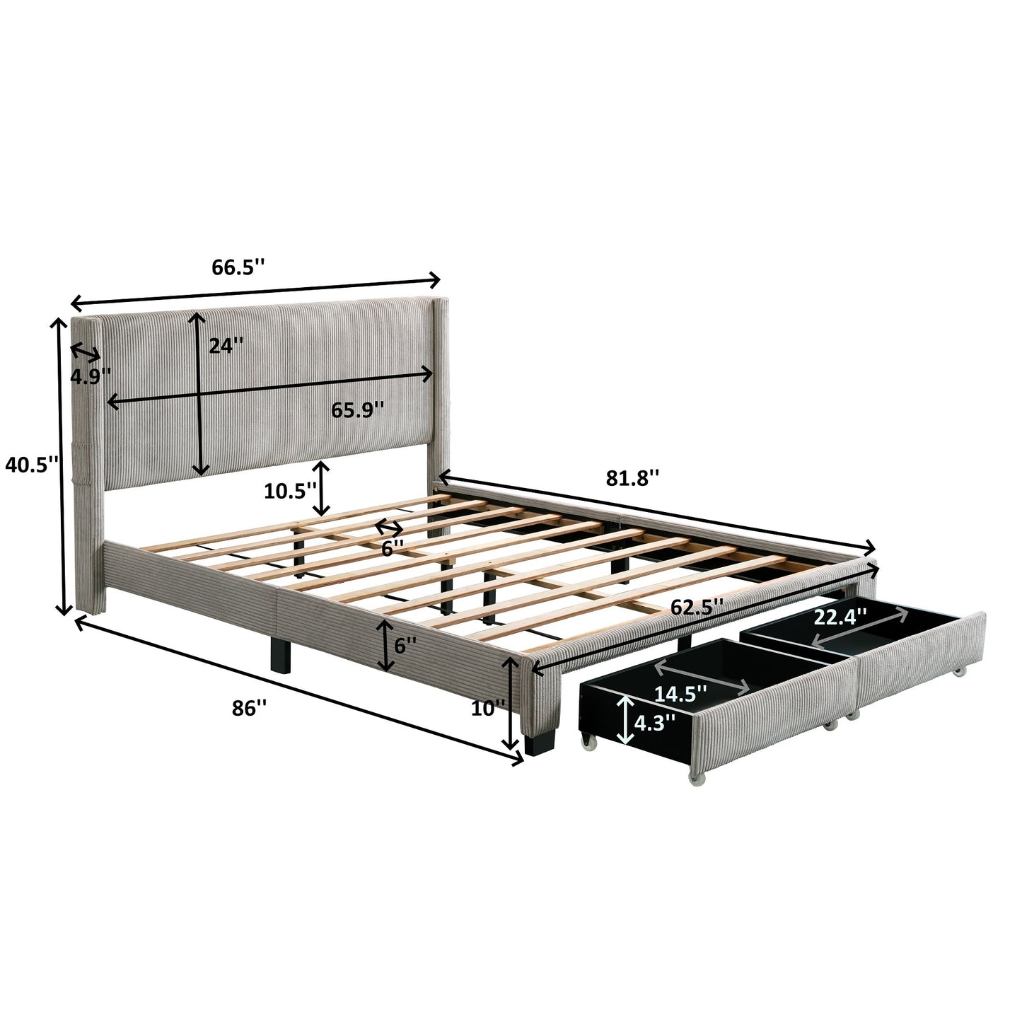 Base de cama Queen y cabecero