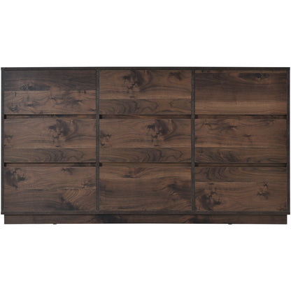 Robe de tiroir moderne du milieu du siècle 9 Dresser, Dark Brown