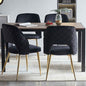 Black Velvet Dining Chairs with Metal Legs.(Set of 4)