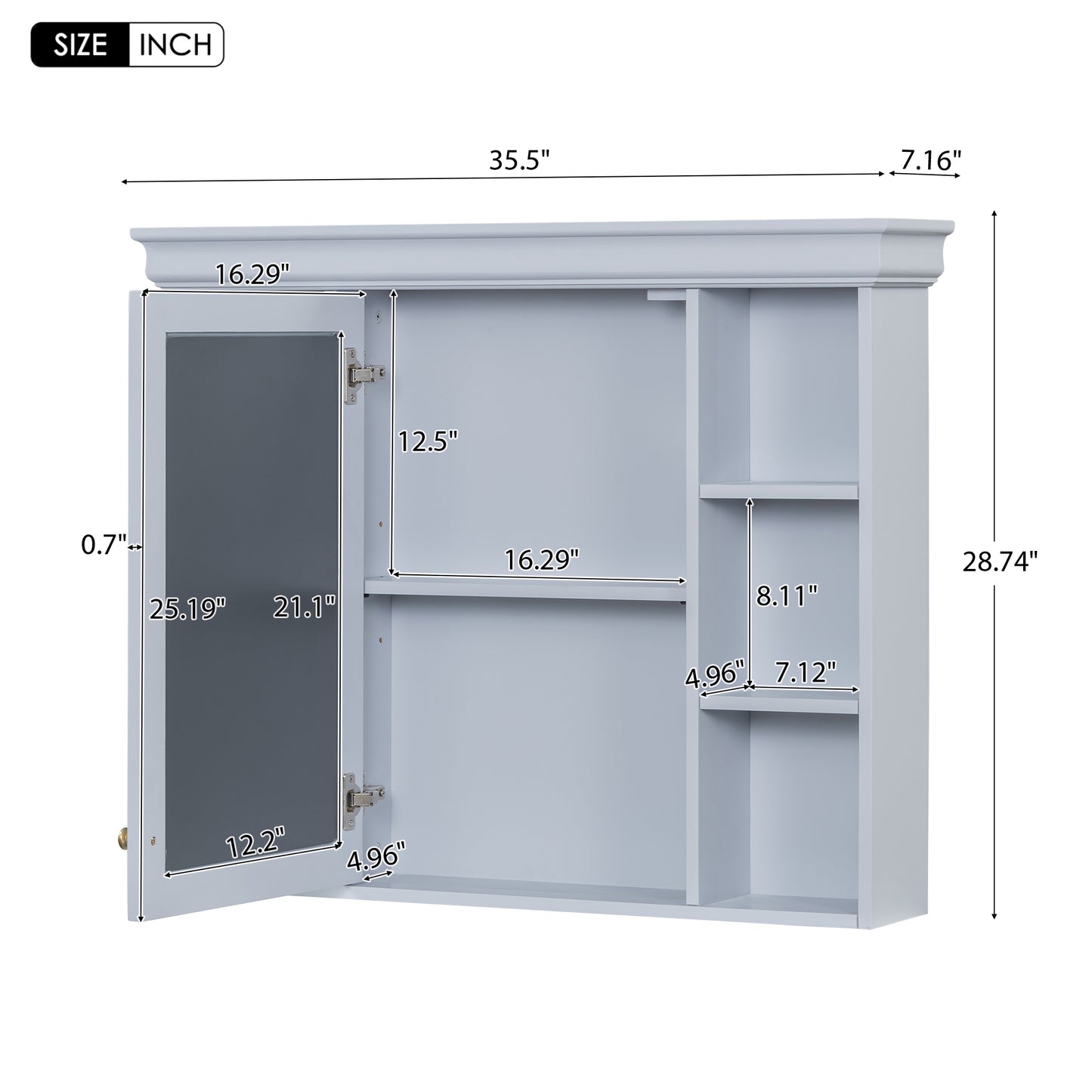 36" bathroom vanity with medicine cabinet.