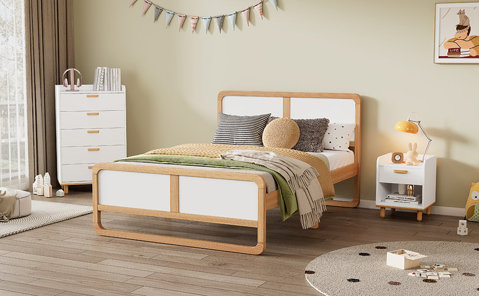 Cama de plataforma de madera maciza (Queen)