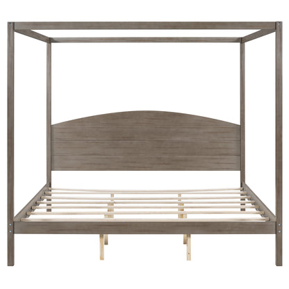 King Size Canopy Platform Bed with Headboard.