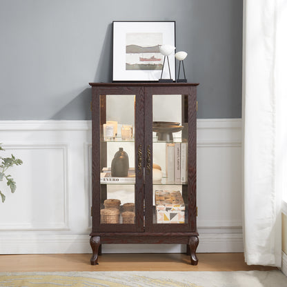 Armoire à double porte avec panneau arrière en miroir en verre trempé.