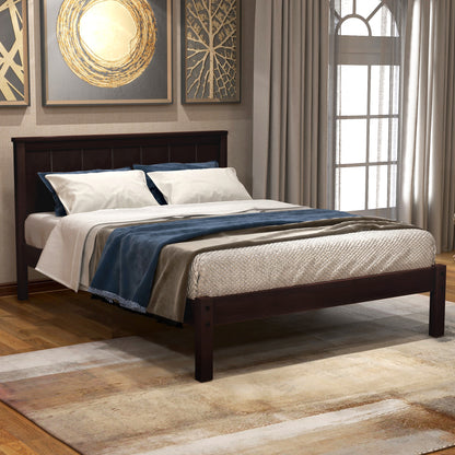 Platform bed frame with headboard.