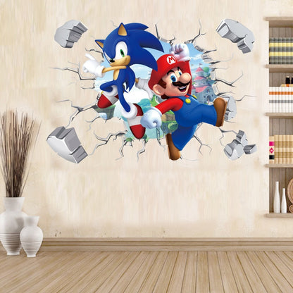 Autocollant mural (mario et sonic)