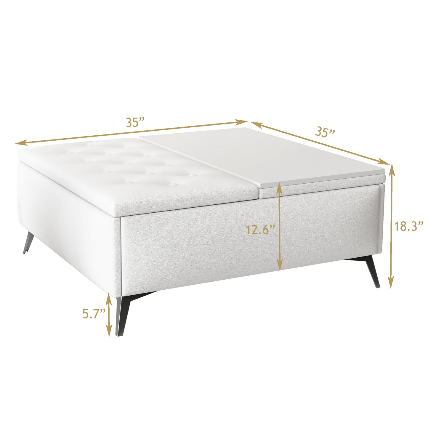 Table basse de style banc de rangement.