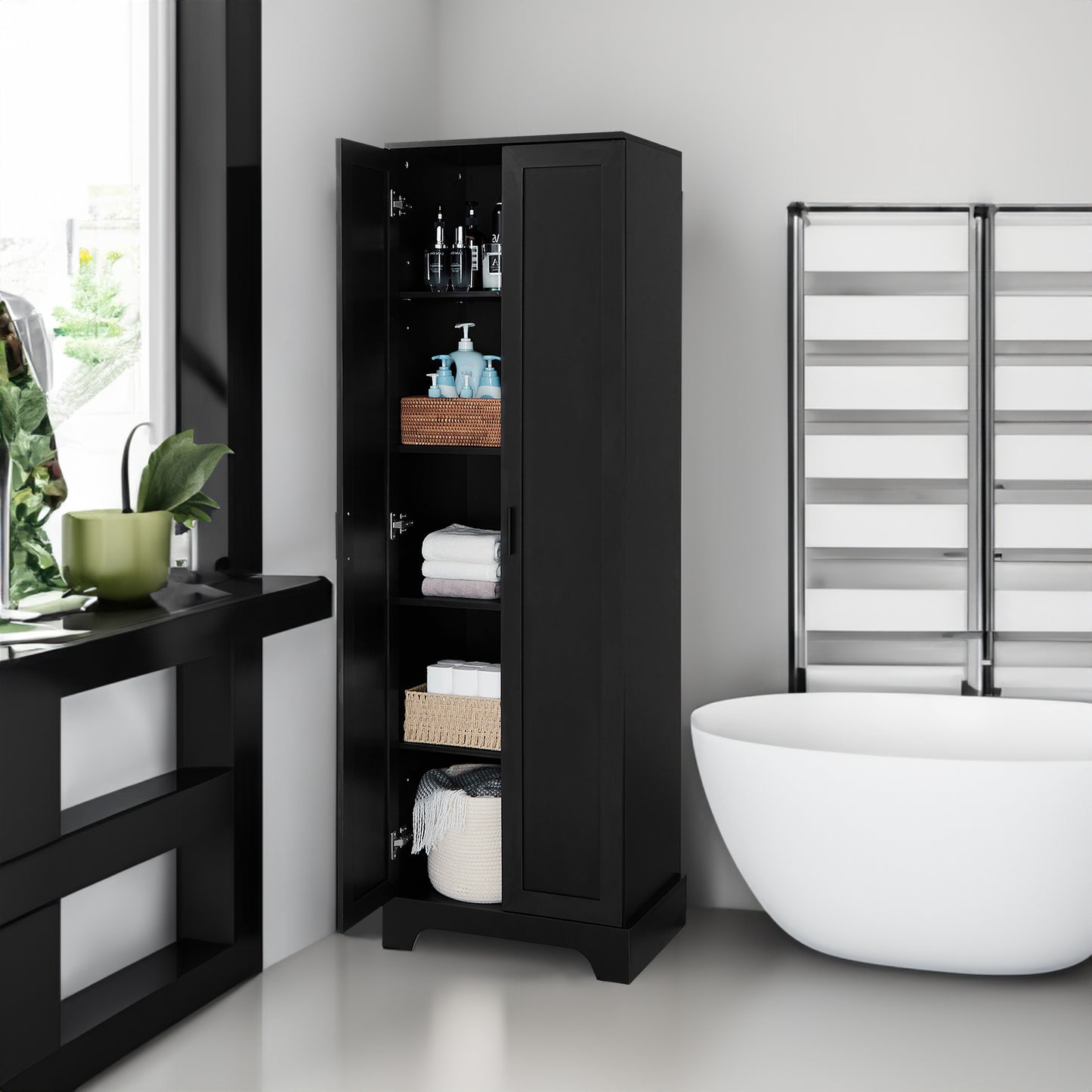 Bathroom storage cabinet with two doors