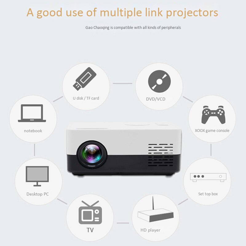 Mini projecteur (J15 1080P HD) (LED)