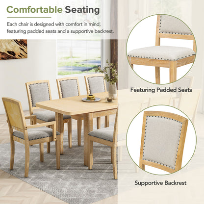 Juego de mesa de comedor extensible (9 piezas)