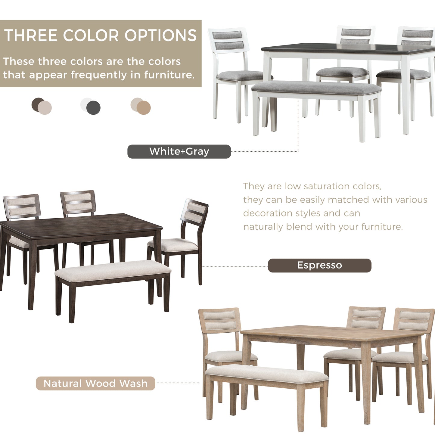 Dining table set (6 pieces)