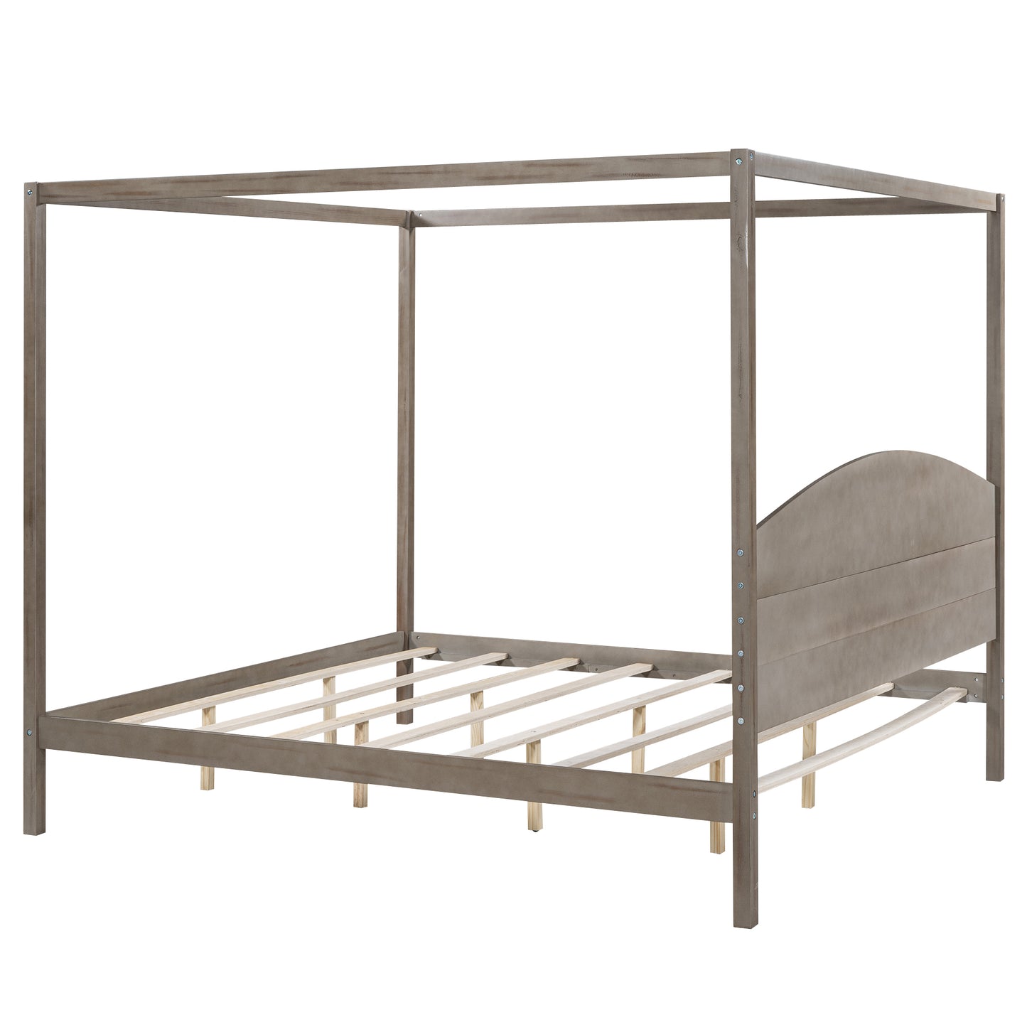 King Size Canopy Platform Bed with Headboard.