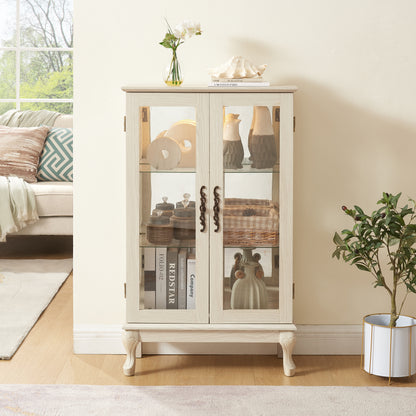 Armoire à double porte avec panneau arrière rétro miroir de porte en verre trempé .