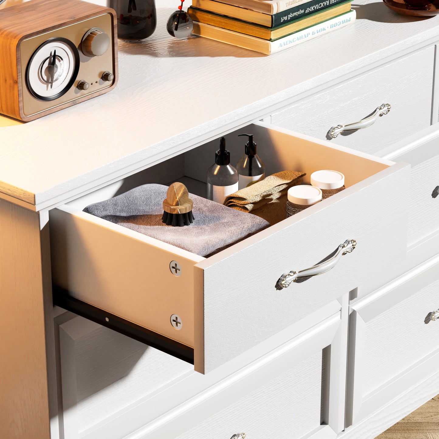 7-drawer chest of drawers.