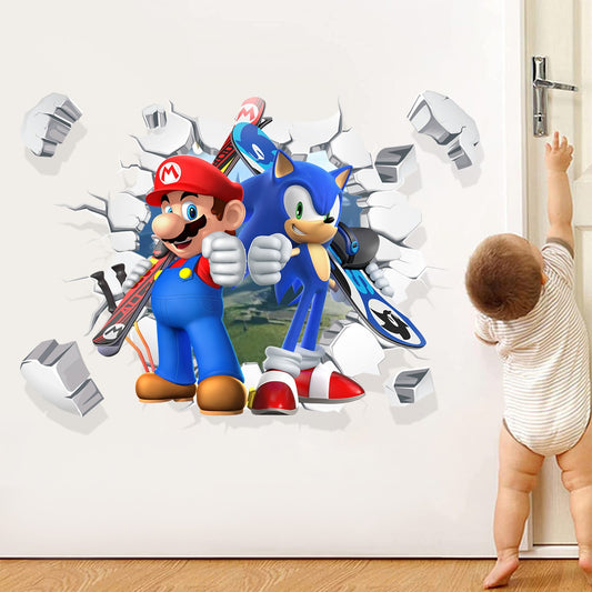 Autocollant mural (Mario et Sonic)