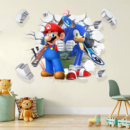 Autocollant mural (Mario et Sonic)