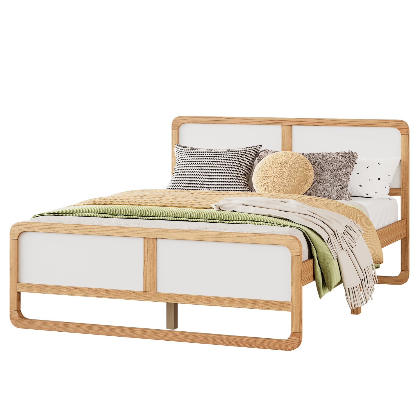 Cama de plataforma de madera maciza (Queen)