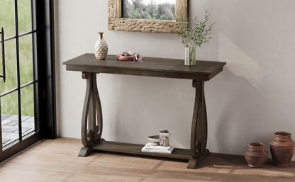 48 inch rustic vintage console table.