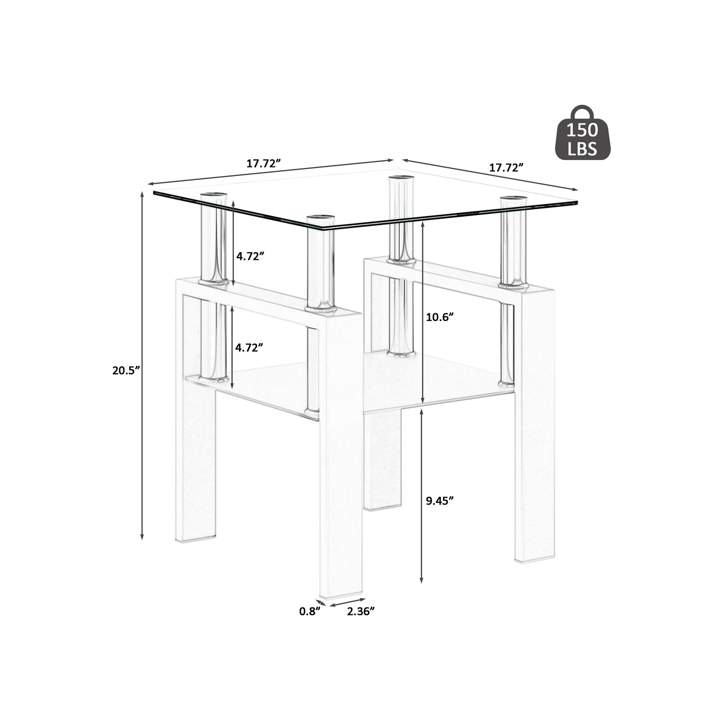 Pack de mesa de centro de dos unidades 