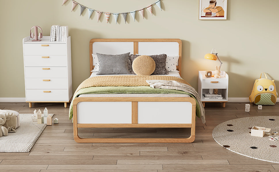 Cama de plataforma de madera maciza (Queen)