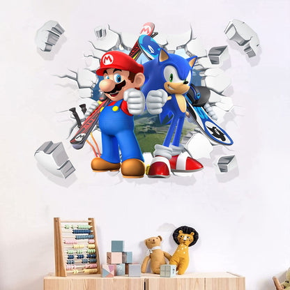 Autocollant mural (Mario et Sonic)