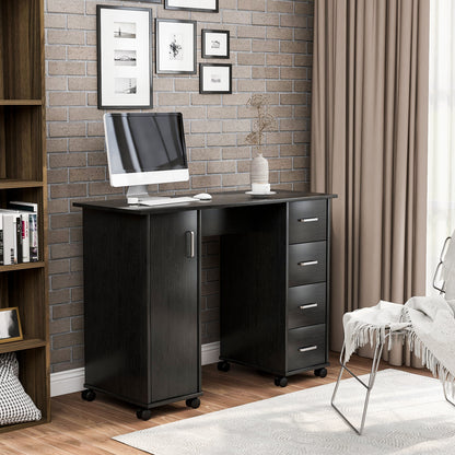 Computer desk with drawers.