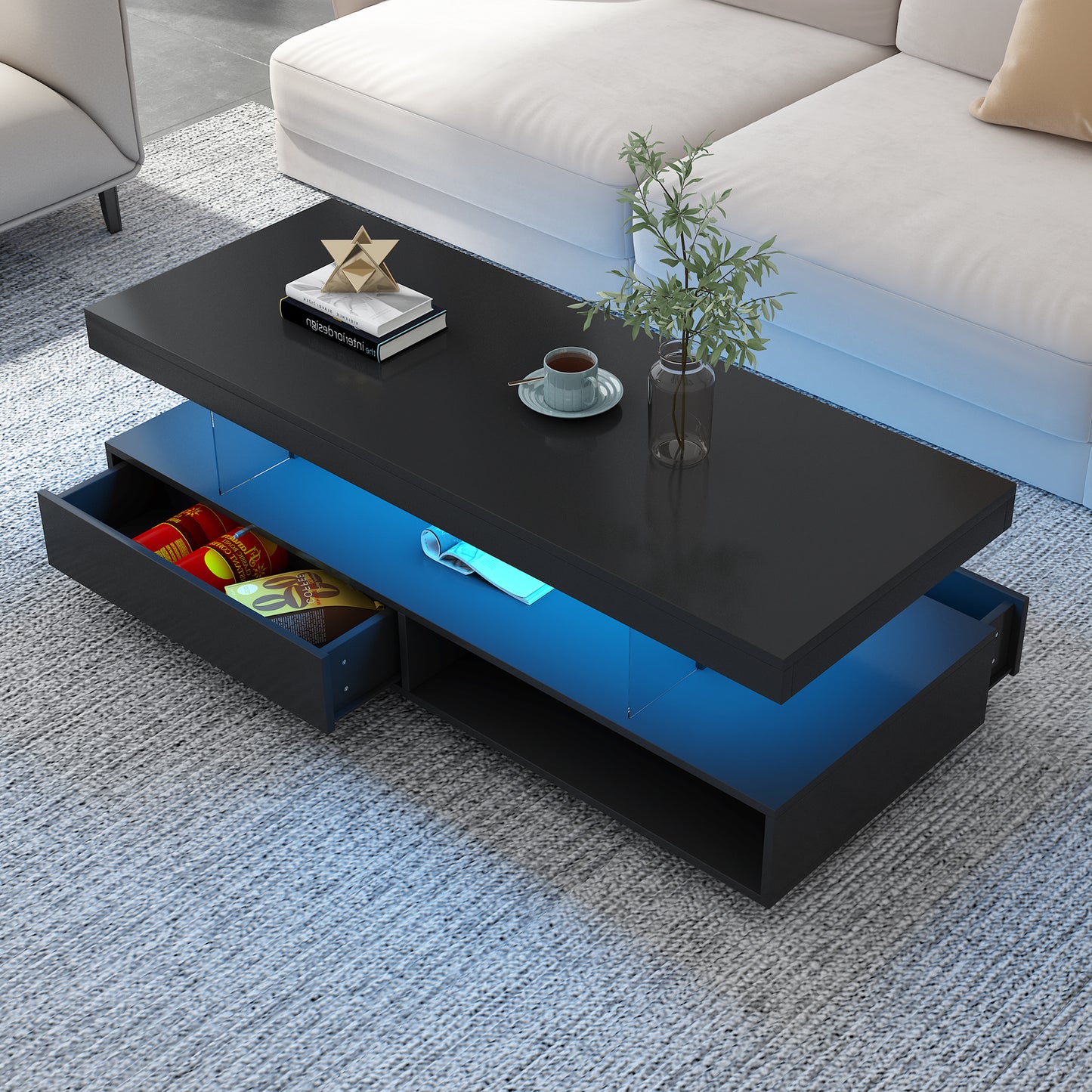 Table basse avec LED intégré