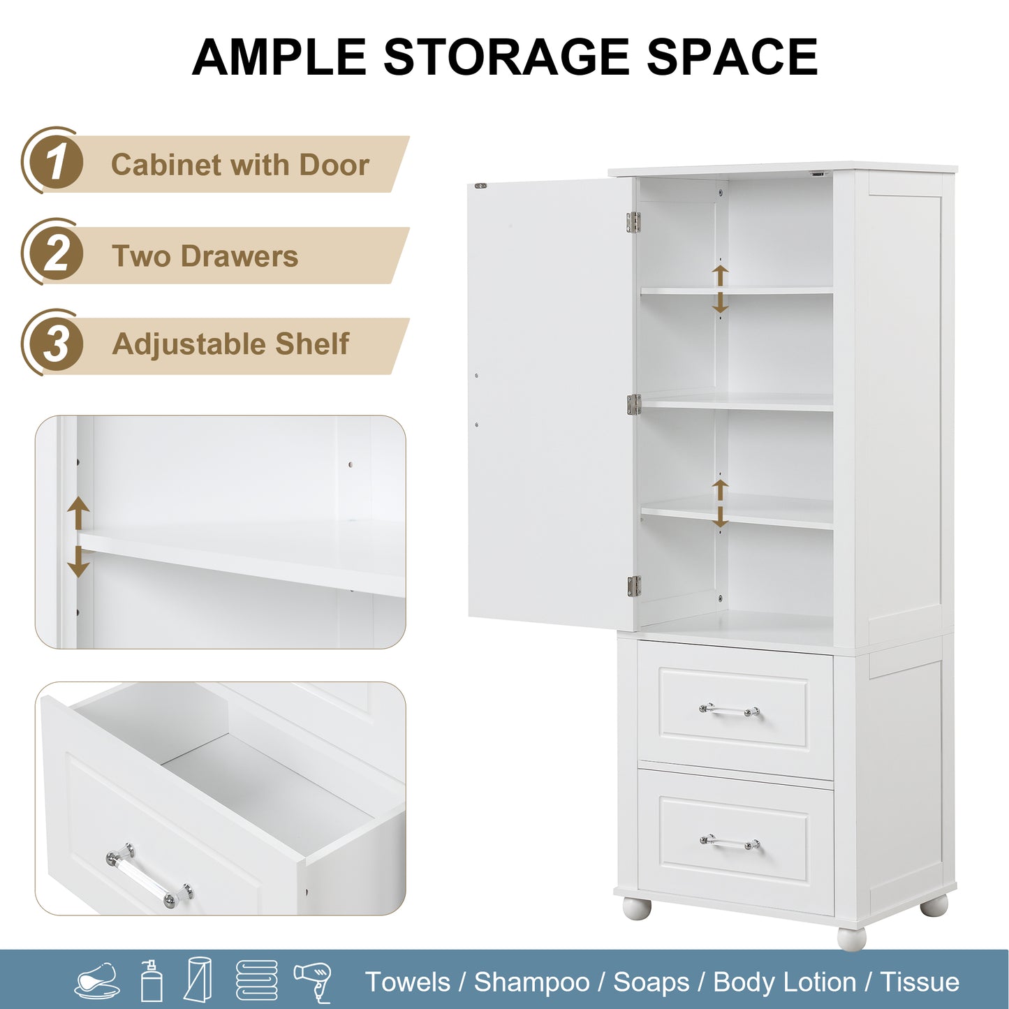 Large bathroom storage cabinet.