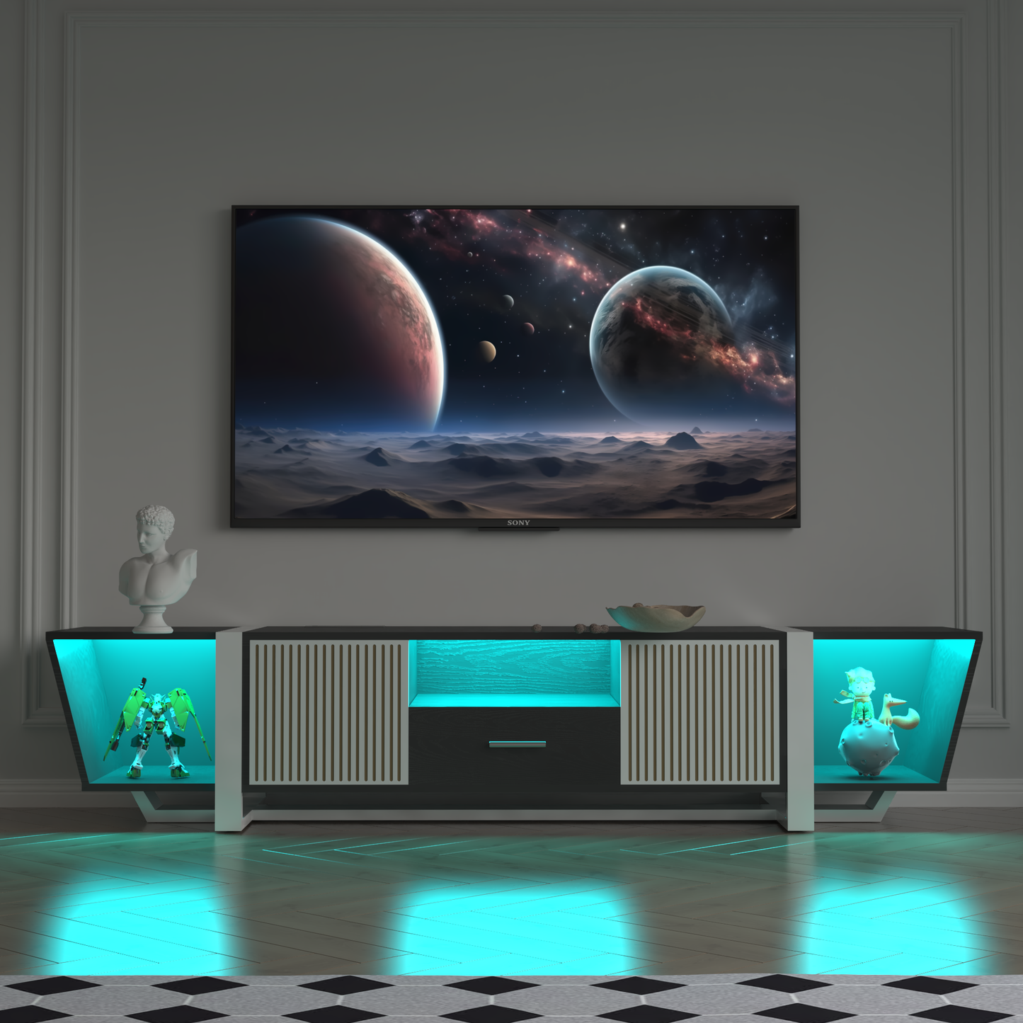 Mueble de TV con LED.