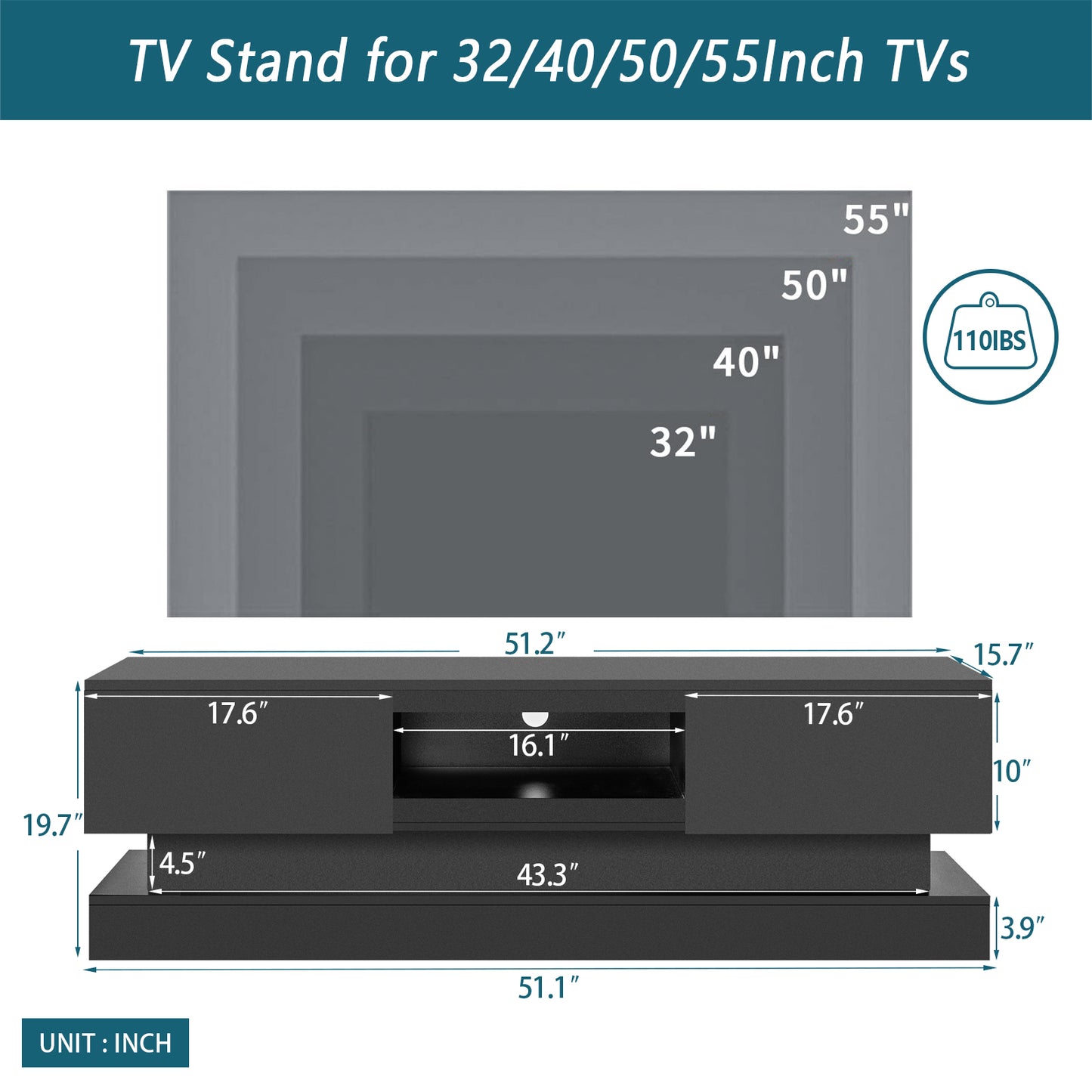 Meuble TV avec LED.