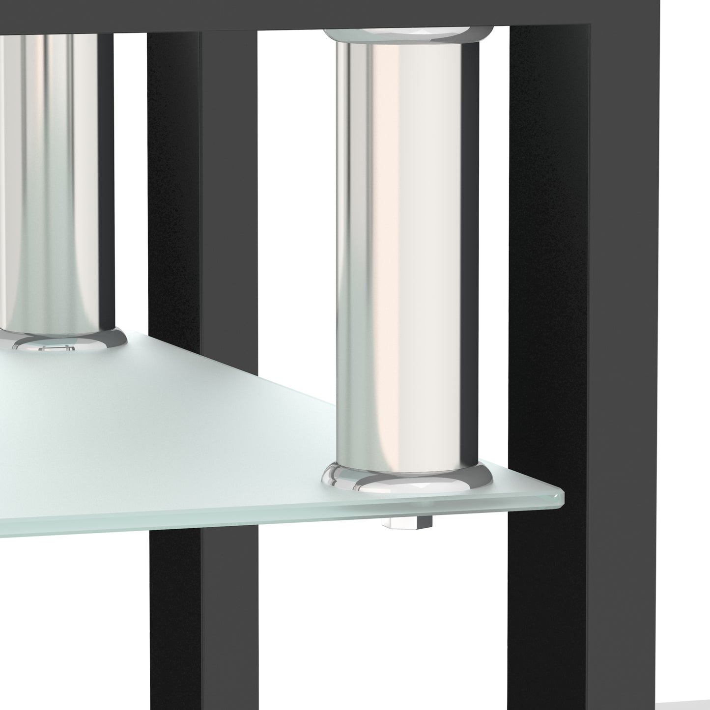 Set of two modern tempered glass side tables