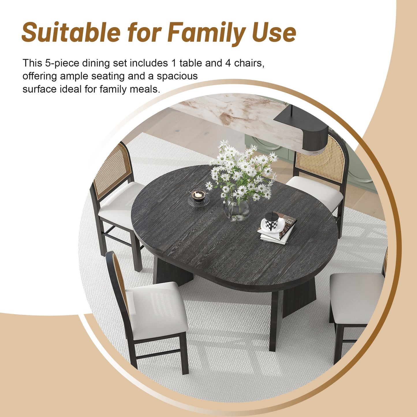 5 piece dining table set.