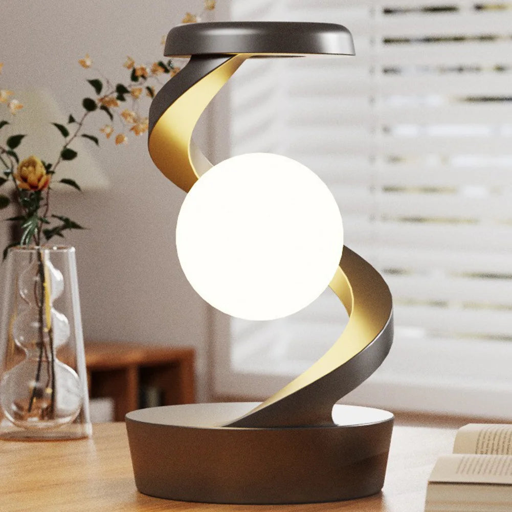 Floating and rotating table lamp in the air with RGB LED solar lamp