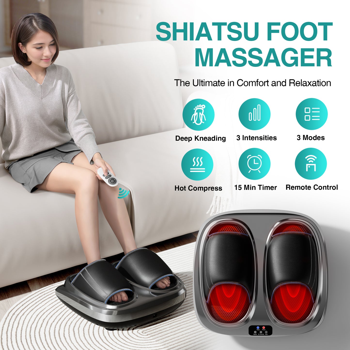 Heated foot massager 