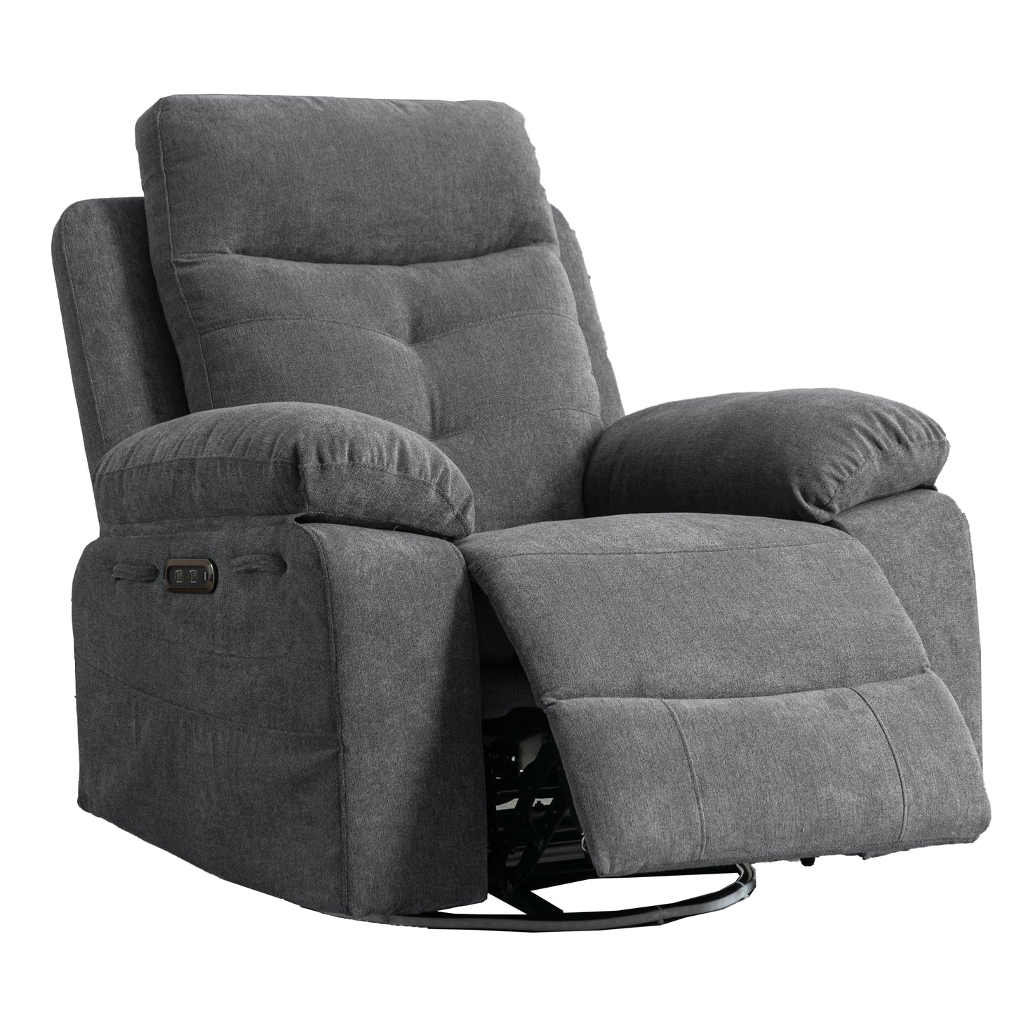 Sillón eléctrico giratorio de 270 grados con altavoz Bluetooth, luz LED y pedal telescópico ajustable DG