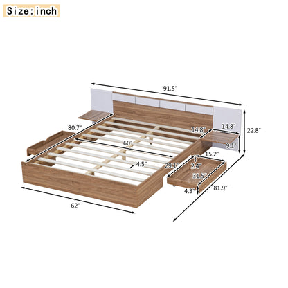 Queen Size Platform Bed with Headboard.